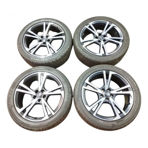 Jogo Rodas Audi Q5 Q7 A5 Aro 20 2018 2019 2020 C/pneus Preto